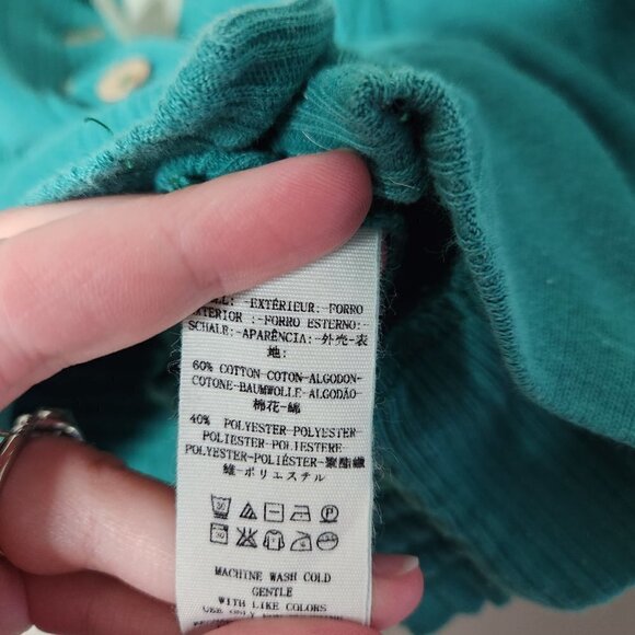 FREE PEOPLE Green Brighter Days Button Front Crop - Picture 7 of 7